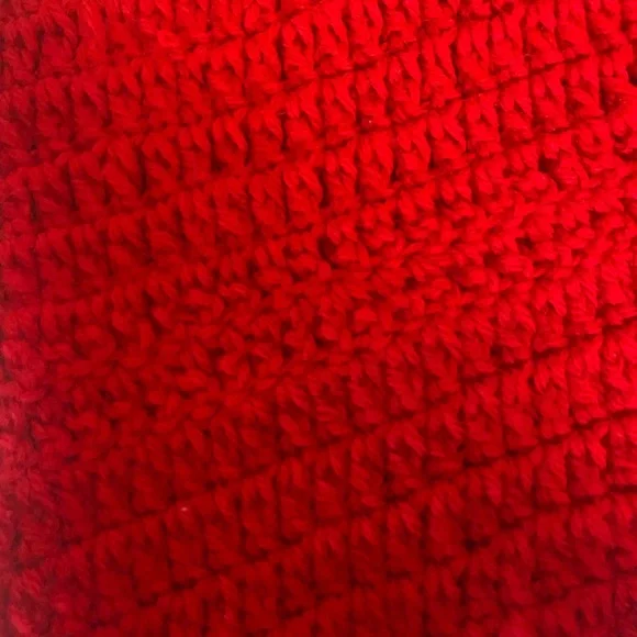 Handmade Red Crochet Shorts with White Trim - Picture 3 of 5